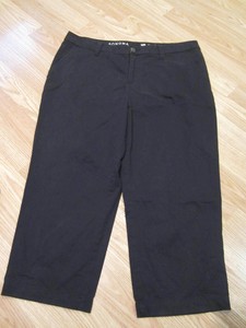 Womens-Size-10-Sonoma-Mid-Rise-Black-Flat-Front-Stretch-Capri-Pants-34-x-21