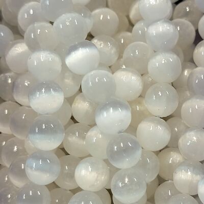 Selenite Gemstone Beads White Natural Smooth Round Stone Beads 6mm 8mm 10mm