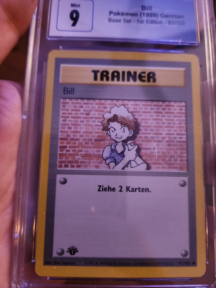 Bill CGC 9 - 1st Edition - German Base Set - Pokemon - 91/102 - Image 2 of 3