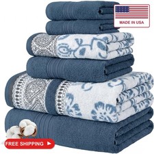 Modern Threads 6 Piece Bath Towel Set - Bathroom Set with 2 Bath Towels, 2 Hand