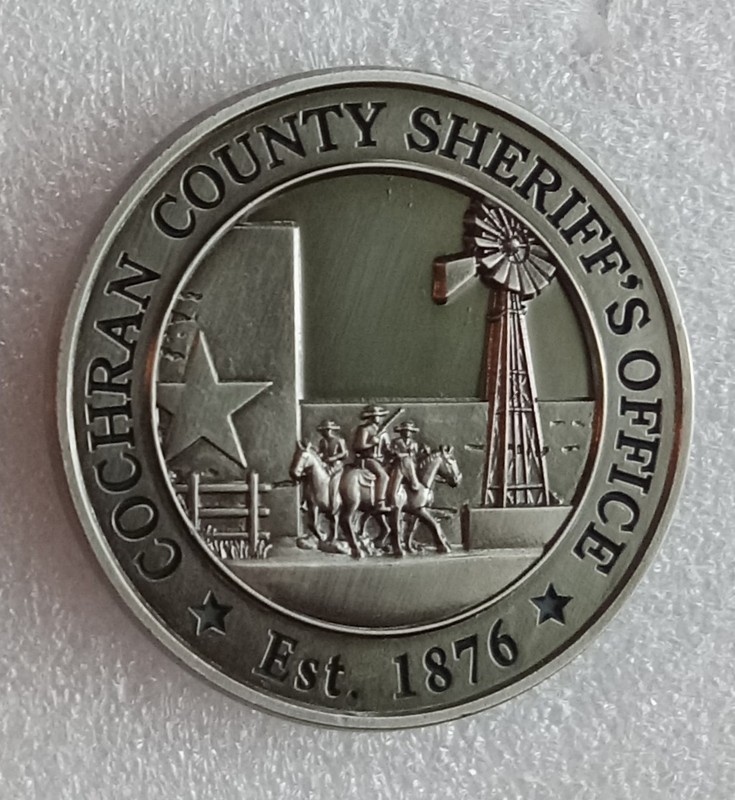 COCHRAN SHERIFF CHALLENGE COIN police patrol New Mexico area Lubbock metro TEXAS
