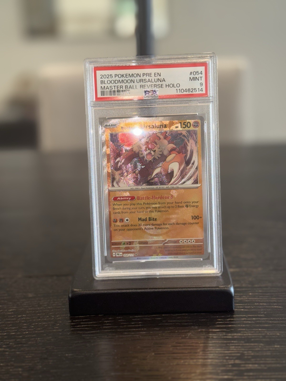 Bloodmoon Ursaluna Masterball Prismatic Evolutions 054/131 PSA 9