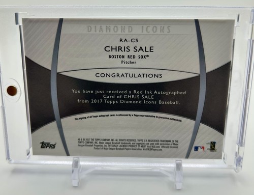 2017 Topps Diamond Icons - Auto #AU-CS Chris Sale /25 (AU) RARE RED INK AUTO 📈 - Picture 2 of 3
