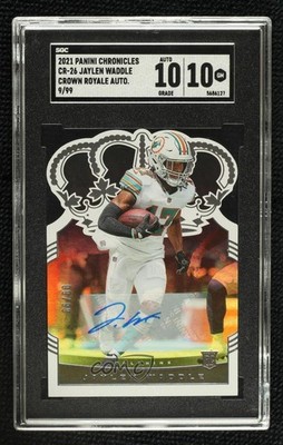 2021 Panini Chronicles Crown Royale Rookie 9/99 Jaylen Waddle Auto RC 0t2e
