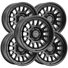 Set Of 5 Icon Alloys Anza 17x8.5 5x5 -6mm Satin Black Wheels Rims 17 Inch