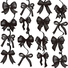 Black Bow Hanging Swirls Black Bows Banner Garland for Shes Tying The Knot Br...