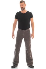 Comycom Herren Cord Bootcut Hose hellgrau