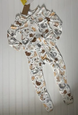 Angel Dear Pretty Kitties Ruffle Front Zipper Footie 18-24 Months NWT NEW Cats - Image 1 of 4