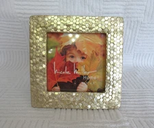 Nicole Miller Home Square 3" x 3" Gold Tone Textured Photo Picture Frame