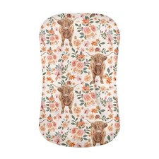 Flower Cow Bassinet Fitted Sheets for Oval, Rectangle, Hourglass Bassinet Mat...