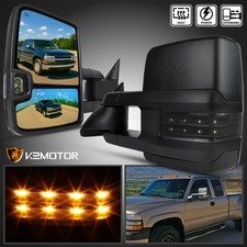 Fits 1999-2002 Chevy Silverado Sierra Power Heatedsmoke Led Signal Tow Mirrors