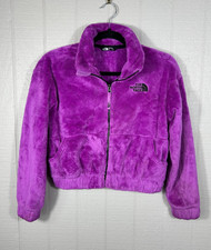 The North Face Girls M 10-12 Fuzzy Jacket Purple Osolita Fleece Soft Full Zip