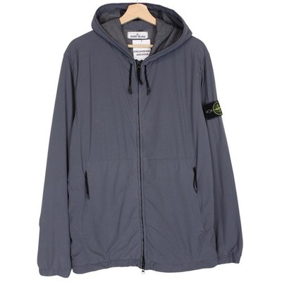 Stone Island SS 2021 Blue Skin Touch Nylon-TC Polartec Full Zip Jacket