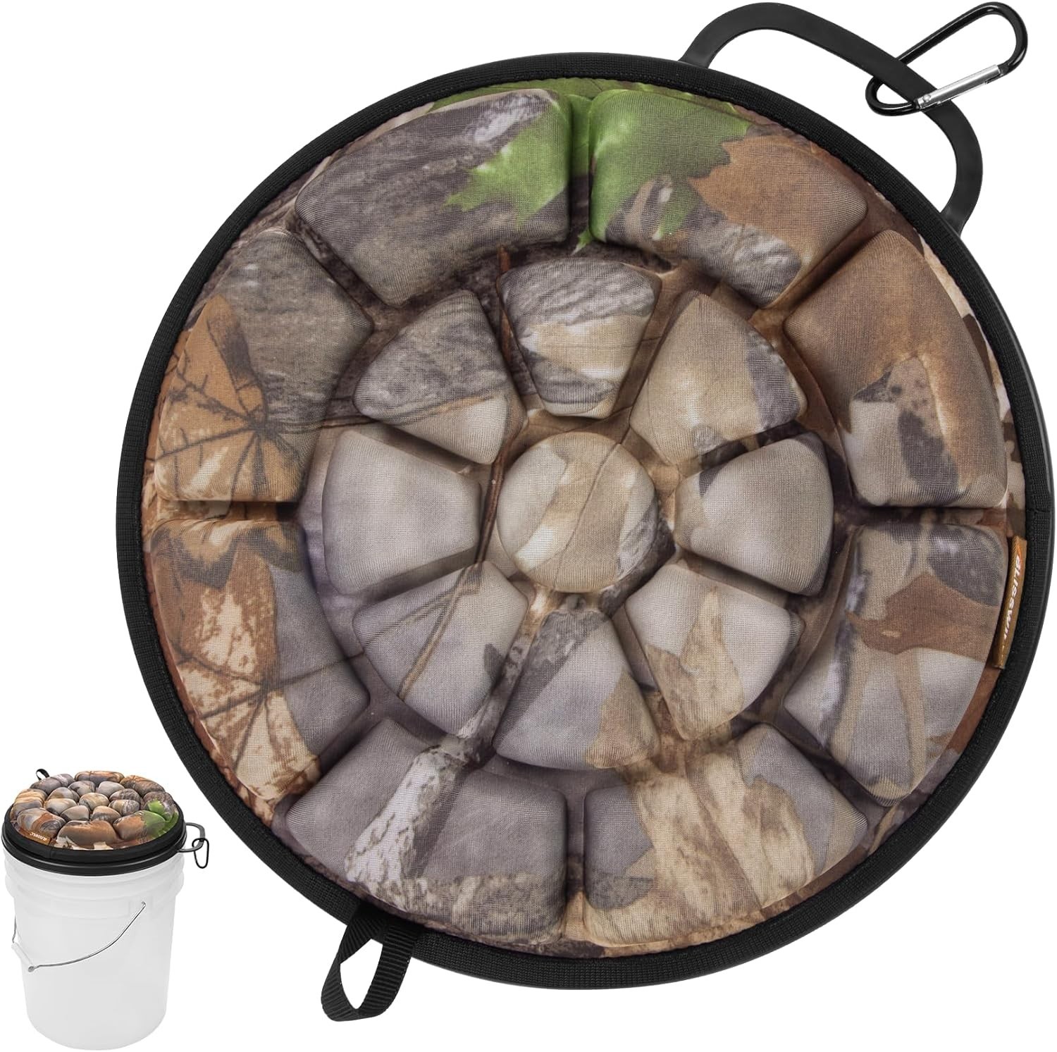  Outdoor 5 Gallon Bucket Seat - 360° Swivel, Comfortable Foam Super Camo-timber
