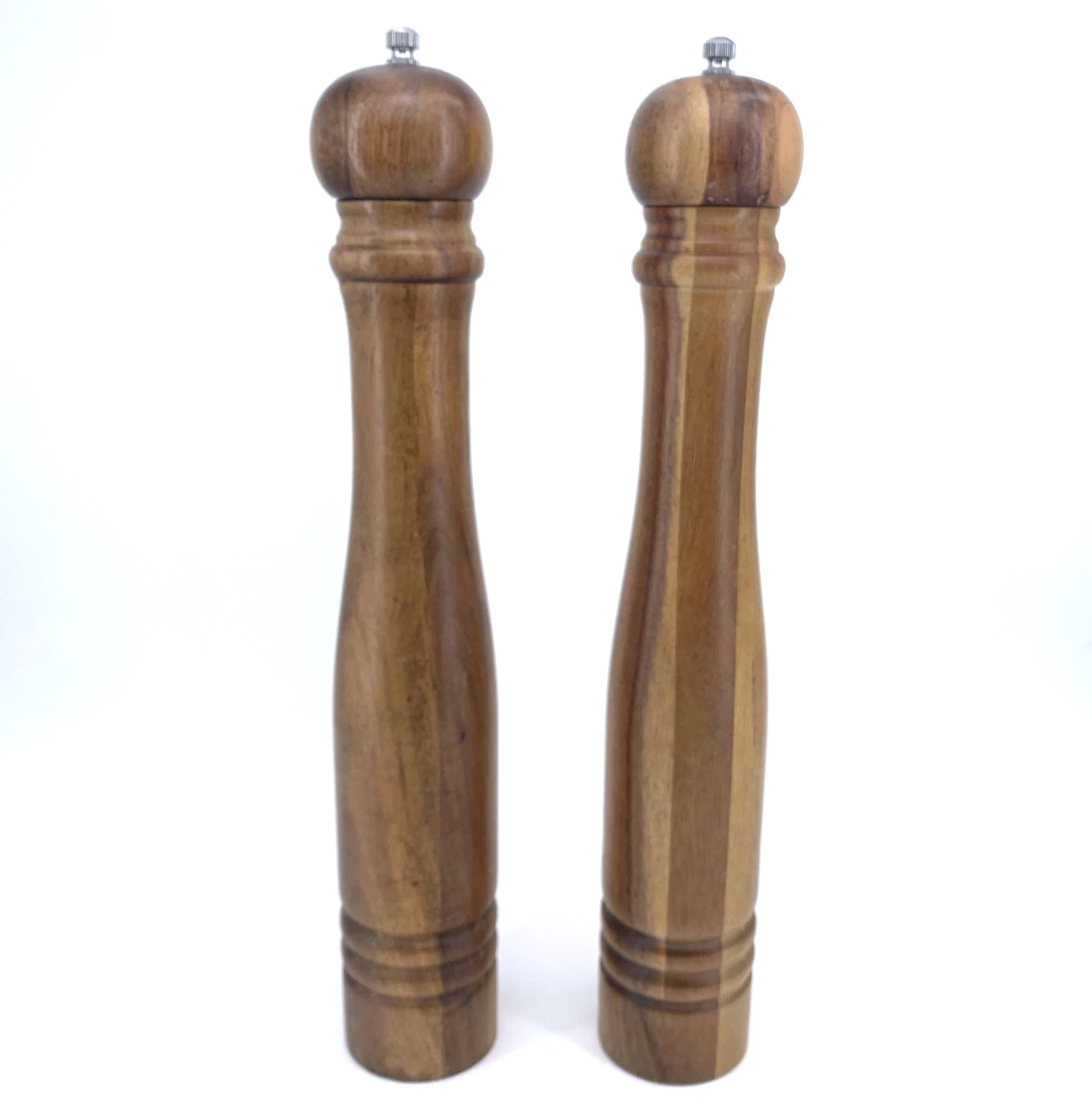 Tall Salt and Pepper Grinder Set Vintage 14.5" Elegant Turned Acacia Wood Mills
Opens in a new windo