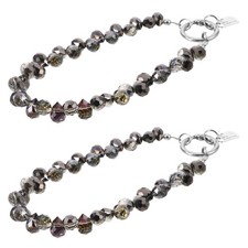 2 Pcs Phone Bracelet Strap Chain Wristlet Beaded Charm Wristband