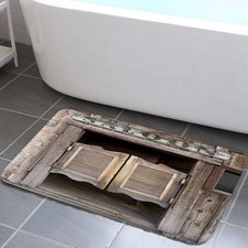 Western Salon Funny Bath Mat Washable Soft Cozy Bathroom Carpet Absorbent Rugs