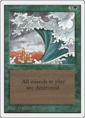 1x Tsunami Light Play, English 2nd Edition Unlimited MTG Magic