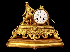 Antique Clock French Bronze Victorian 19th Century Signed Ormolu Chiming Clock