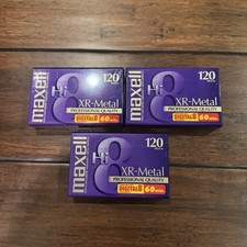 MAXELL XR-METAL Hi8 120, 60 MINUTES - PROFESSIONAL QUALITY - 3 TAPES - BRAND NEW