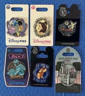 Disney 6 Pin Lot Walt Disney Day 2025 Tinker Bell Imagine Tron Villains Belle