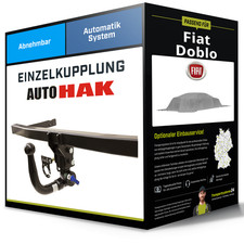 Abnehmbare Anhängerkupplung für FIAT Doblo 22- Typ 510/511/360/361 Auto Hak NEU