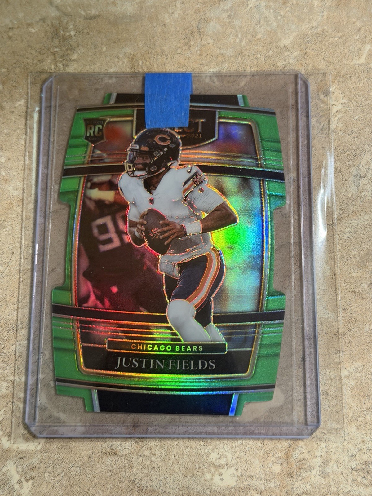 2021 Panini Select Justin Fields RC Die-Cut Green Refractor Prizm NO 50 SN/349!