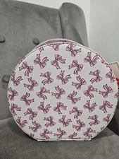 Vanity Case w/ Pink Bows Pattern, Pink Interior Small Mirror Tiktok Viral NWT