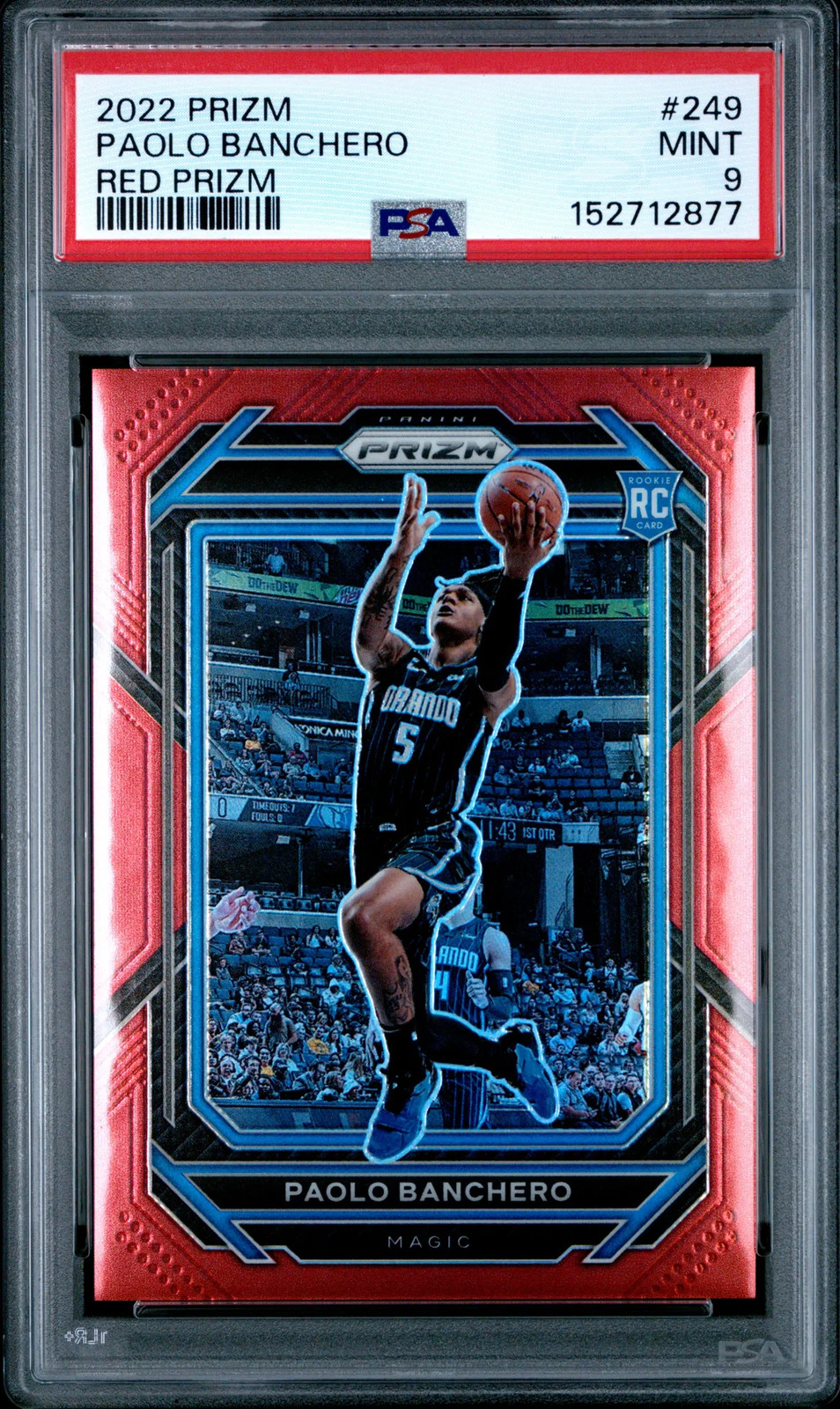 PSA 9 2022 Panini Prizm Paolo Banchero Red Rookie RC /299 #249