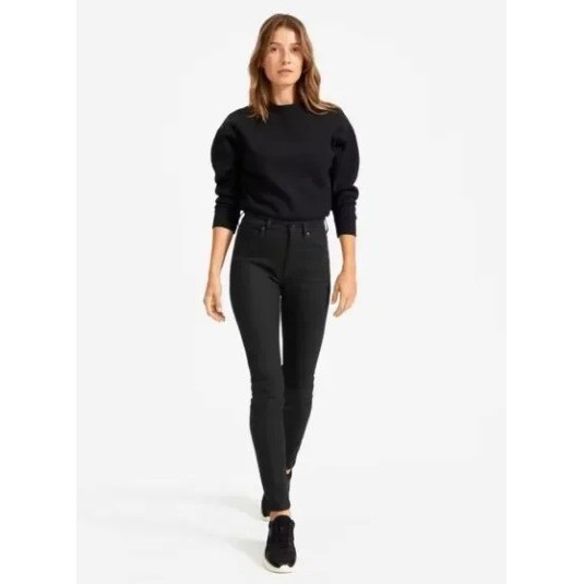 Everlane Womens High Rise Skinny Ankle Jeans Washed Black Size 28 Ankle