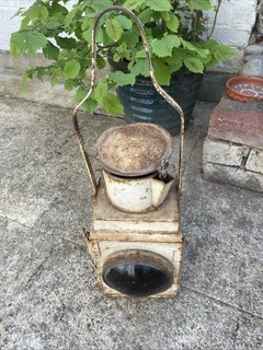Vintage British Railways Train Tail Lamp Railwayana Lantern & Burner Antique