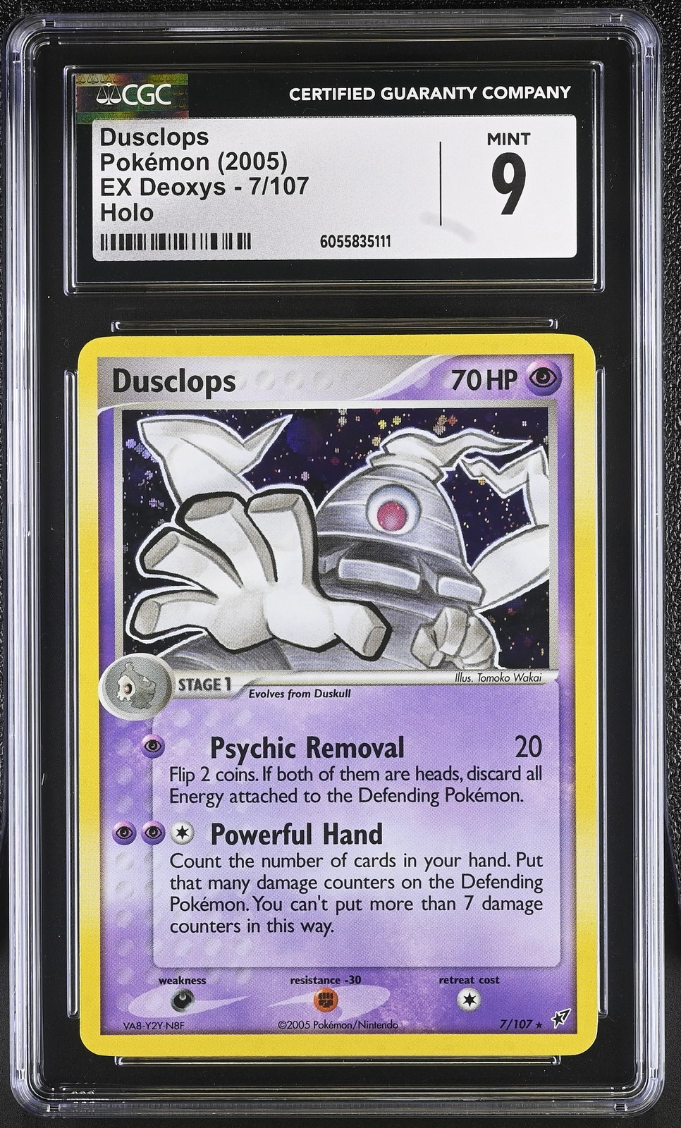 CGC 9 MINT Dusclops 2005 EX Deoxys 7/107 Holo Pokemon Card