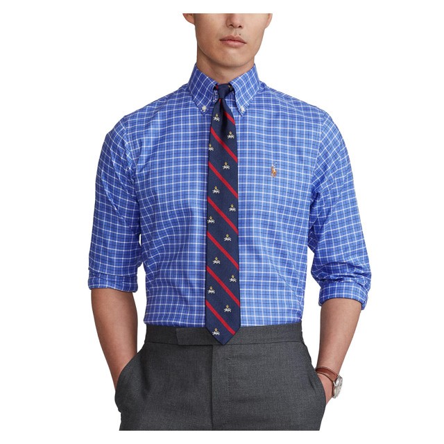Ralph Lauren Mens Classic Fit Oxford Dress Shirt in Blue Multi Size M 155 3233 12490₽
