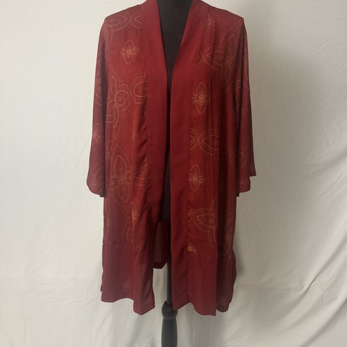 NWT Lularoe Duster Cardigan Women's Sz Med Polyester Flower Design Open Front - Picture 1 of 9
