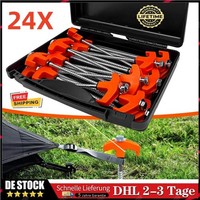 24StüCk Zelt Heringe Stahl Schraubheringe Robuste ErdnäGel Gewinde FüR Camping*