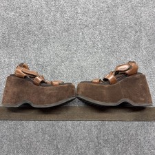 Vintage El Dantes Platform Sandals Brown Suede Leather Strappy Womens 36/35 - 6
