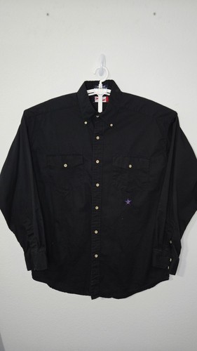 Tony Lama, Vintage Tony Lama Mens Large Button Up Long Sleeve Black Western Shirt L132