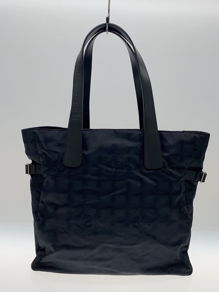 CHANEL Nylon Travel Tote Bag Black Allover Pattern