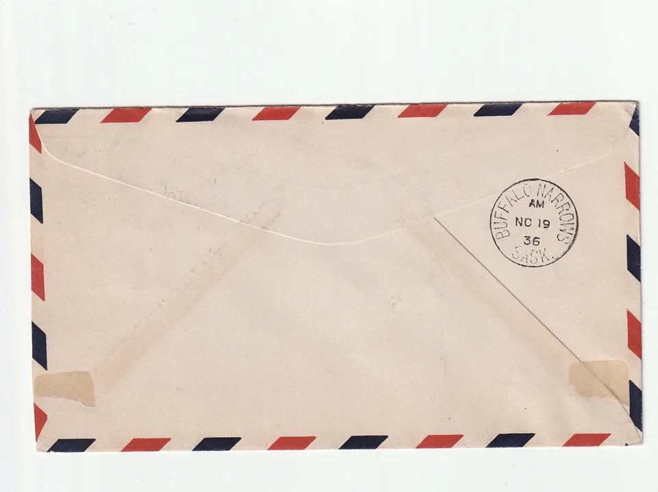 Primera cubierta oficial de vuelo de Canadá 1936 Buffalo estrecha a La Loche SASK Foto 2 de 2