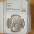 1884 O NGC MS63 Morgan Silver Dollar $1 US Mint Coin 1884-O MS-63