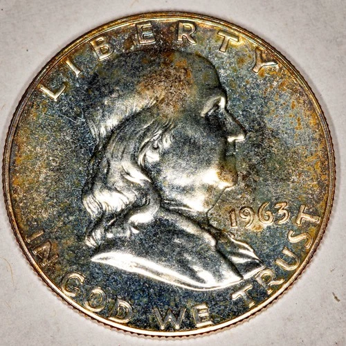 1963-P Franklin Half Dollar Proof Toned 90% Silver