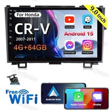 4 64G Carplay Android 15 For Honda CRV 2007-2011 Car Stereo Radio GPS Navi WIFI