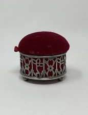 Antique Sterling Silver Art Nouveau Style Pincushion & Trinket Box by Gorham