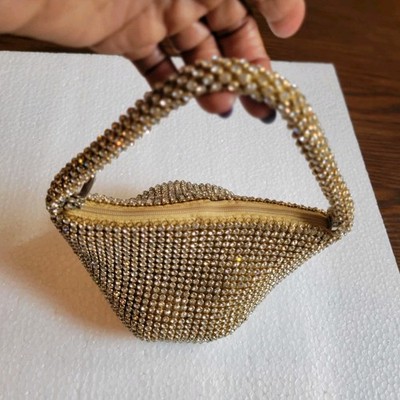 Gold Rhinestone Top Handle Clutch for Women Evening Party Formal