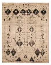 Grey 9'5" x 12'0" Hand-knotted Oriental Carpet Traditional Wool Area Rug