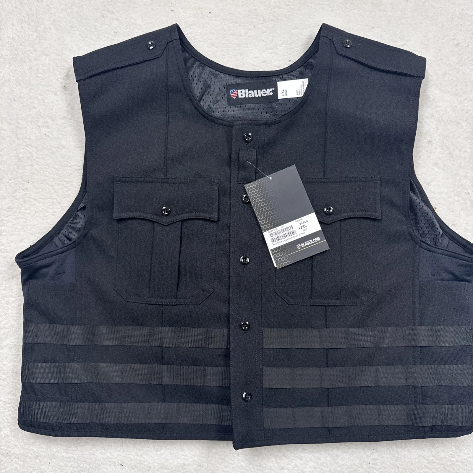 Blauer Zip Front ArmorSkin 8355XP Tactical Outer Vest Carrier BLACK L/XL Regular - product detail image 1