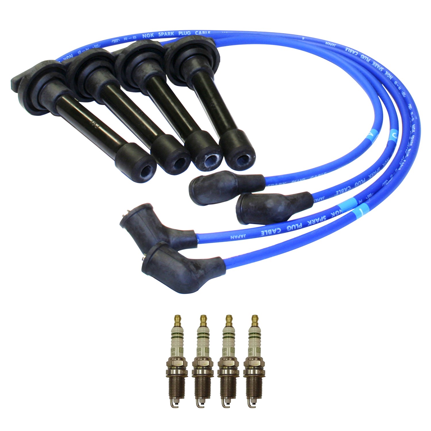 NGK Wire Set  Bosch 4 Nickel Spark Plugs Kit for Honda Civic 1.5L L4 1992-1995