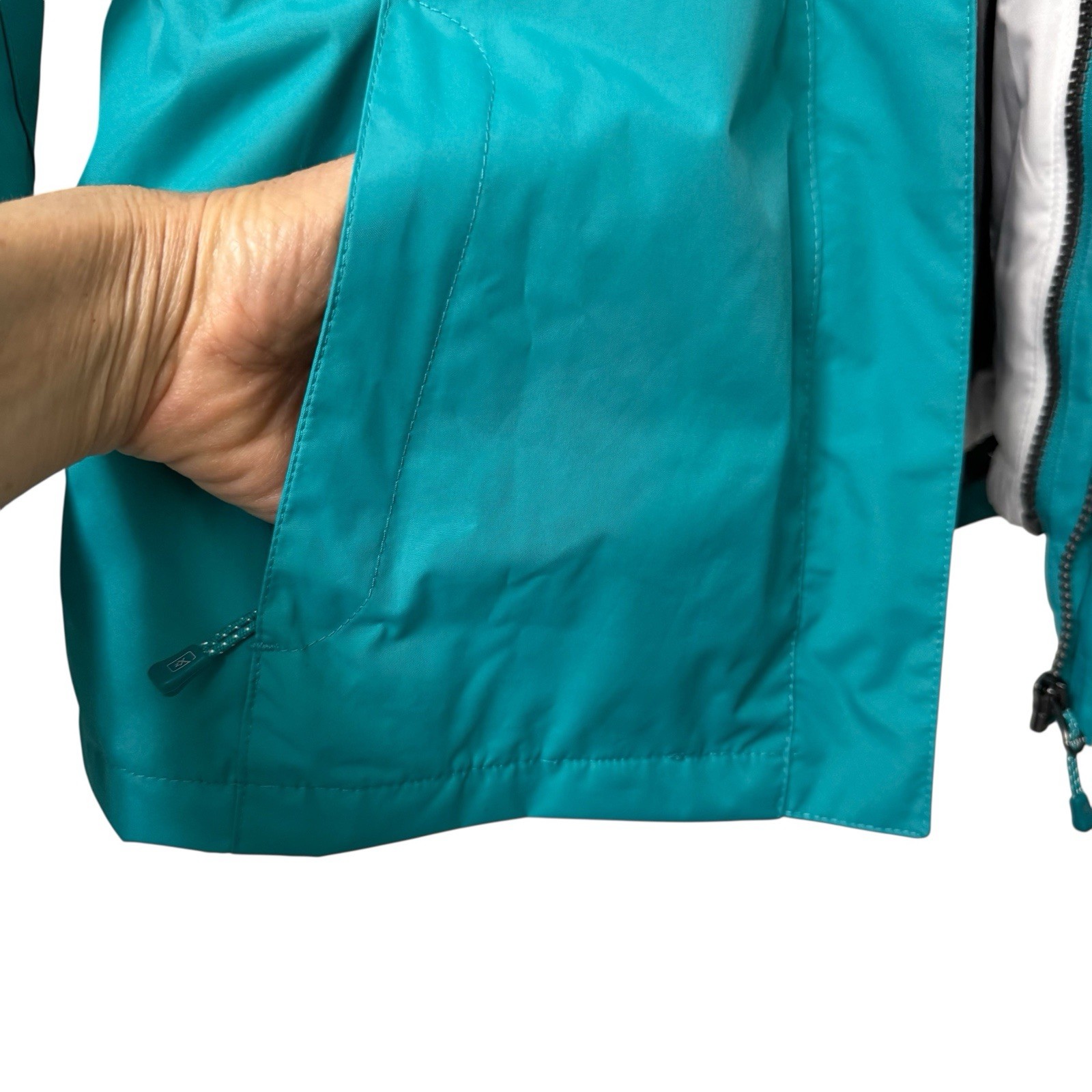 ZeroXposur Women Winter Jacket 3-in-1 Sz L Teal Detach Quilted Liner Remove Hood image 8
