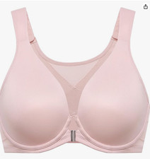 NWT Delimira Front Closure Lined Underwire Back Support Posture Bra Pink 34E