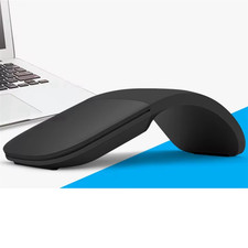 Foldable Wireless Bluetooth Mouse Curved Touch Ultra-Thin Silent Arc Mouse White